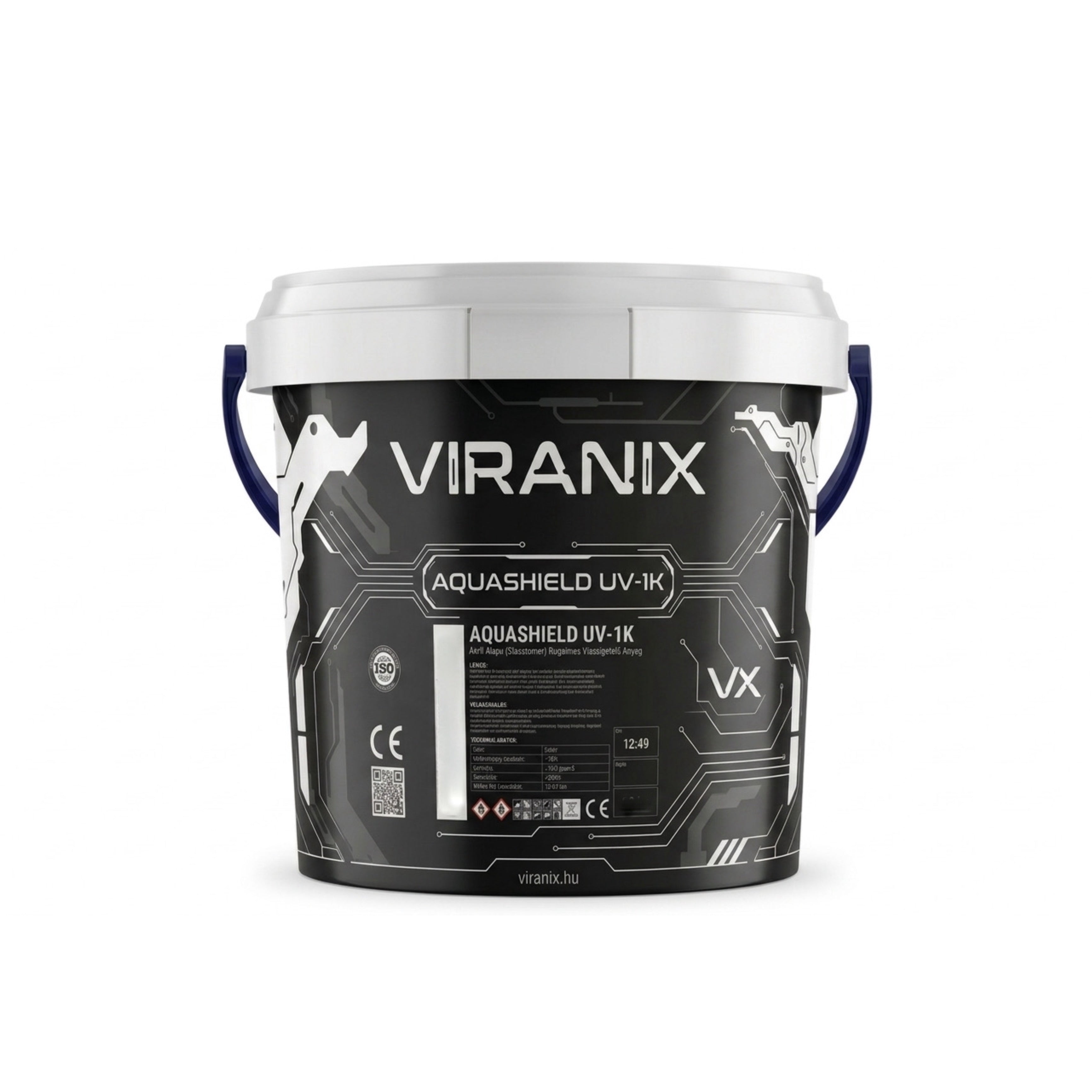 VIRANIX AQUASHIELD UV-1K poliuretán folyékony vízszigetelő 5 kg vödör – UV-álló, 600% rugalmas