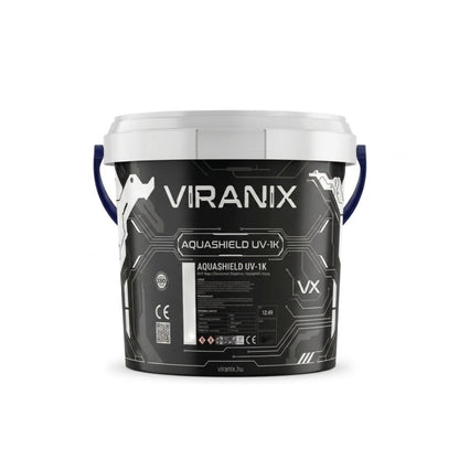 VIRANIX AQUASHIELD UV-1K poliuretán folyékony vízszigetelő 5 kg vödör – UV-álló, 600% rugalmas